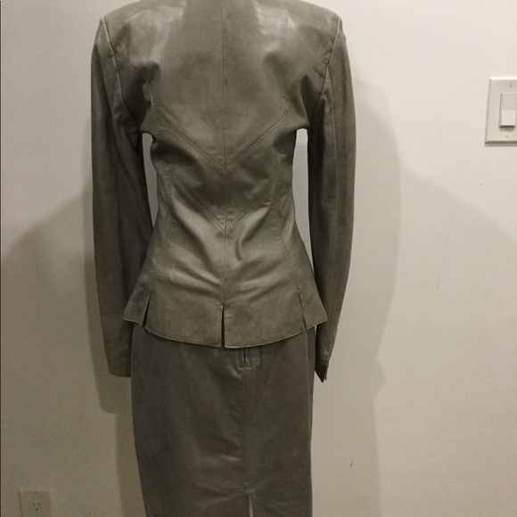 Cigno  Nero leather jacket/ skirt set - Picture 3 of 8